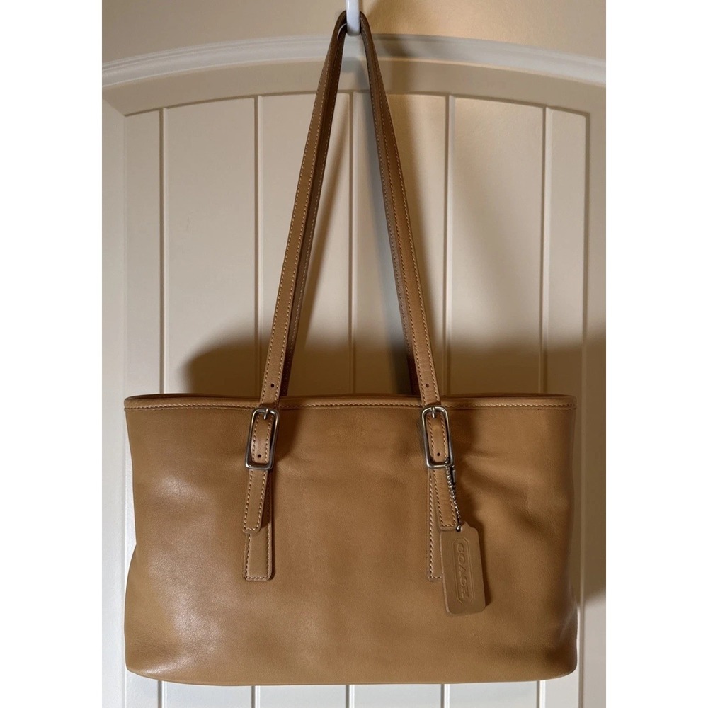 Vintage Coach Classic Shopper Tote 9813 Leather- Camel/Nickel Bag Purse 2002 USA